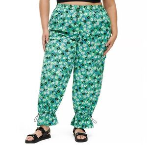 NWT Diane Von Furstenberg Green and Blue Abstract Pants Size 3X